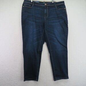 J Jill Jeans Size 24 Regular Slim Ankle Iconic Dark Wash Cotton Stretch New